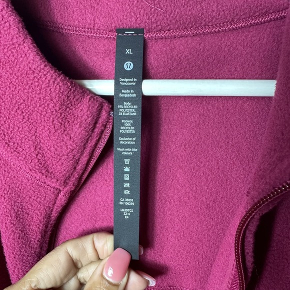 NWT Lululemon Men's Oversized-Fit Fleece Half Zip Sweatshirt Pomegranate Size XL - Picture 9 of 11